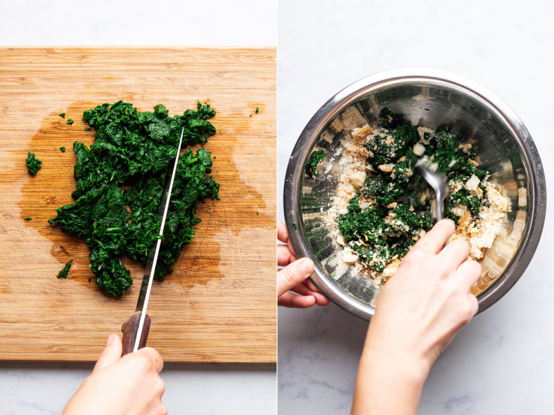 vegan spinach balls mixture