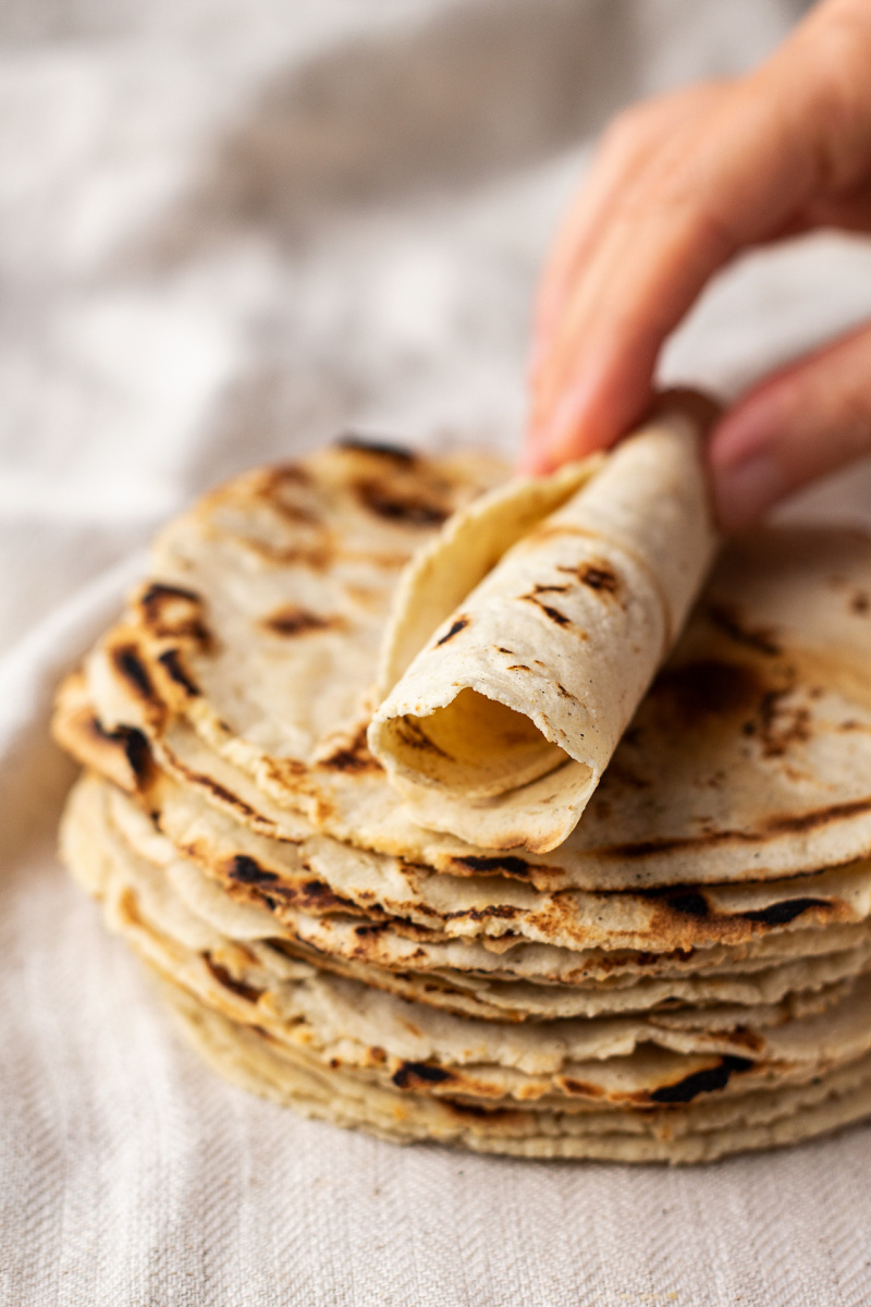 corn tortillas rolled up