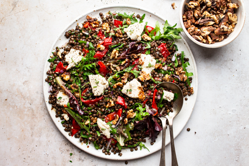 lentil roast pepper salad horizonal