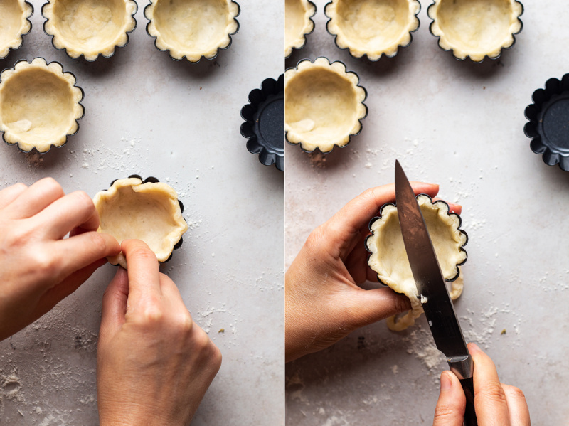 vegan custard tarts making