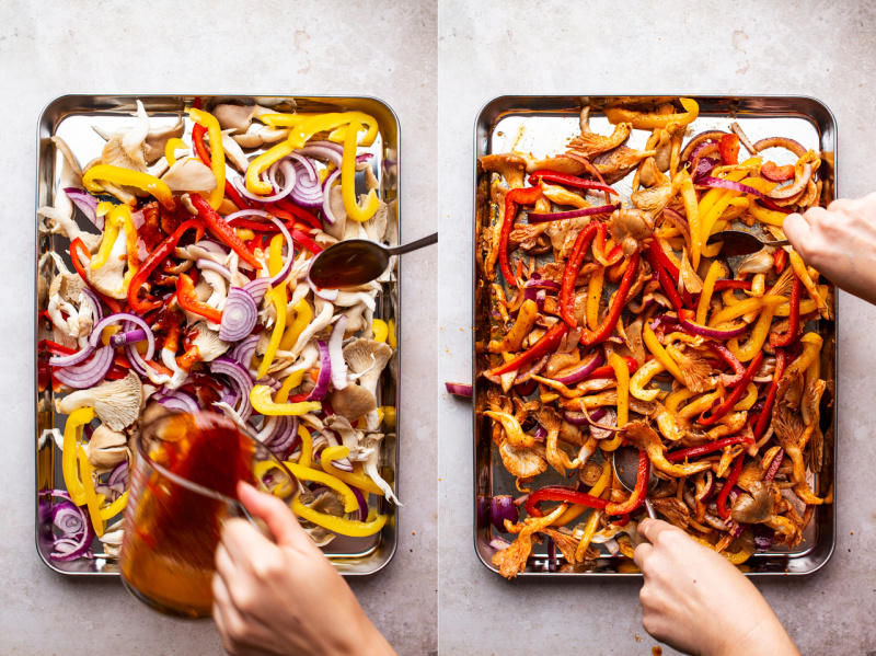 vegan fajitas making