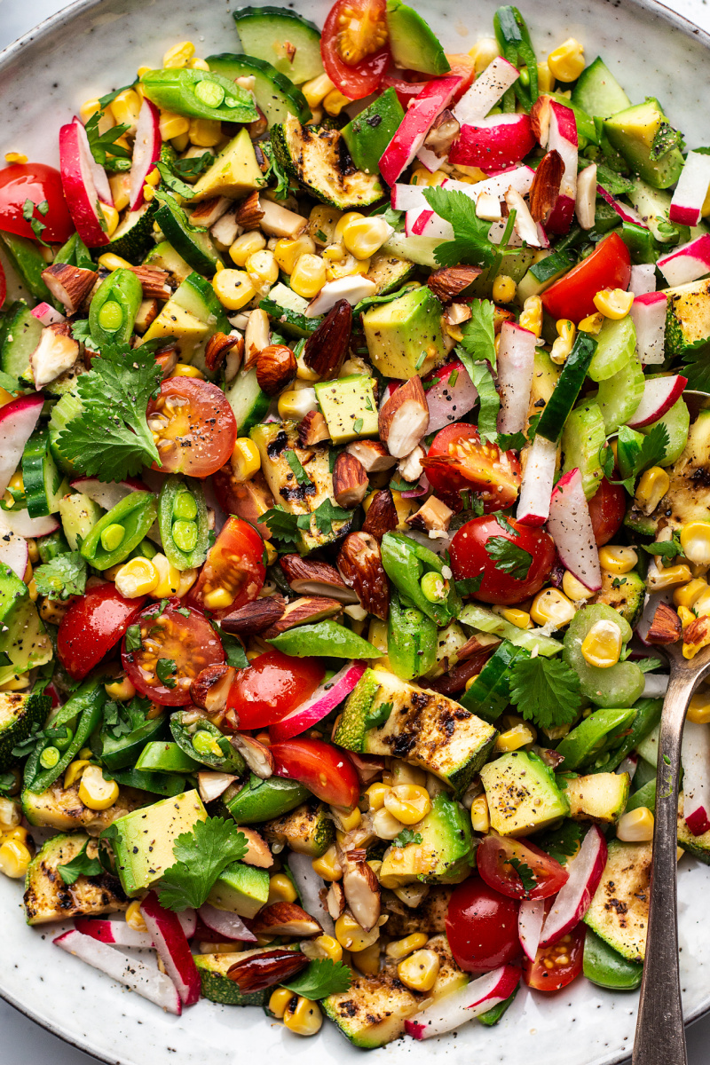 vegan summer salad close up