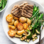 Basil tofu steak dinner-image