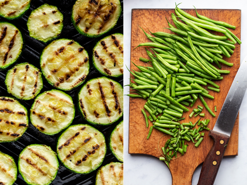 green bean pesto pasta zucchini beans