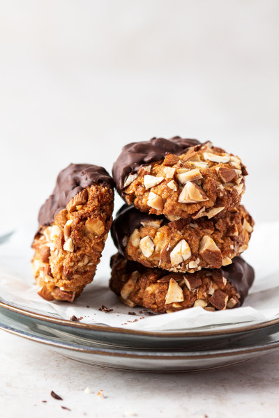 vegan almond cookies stack