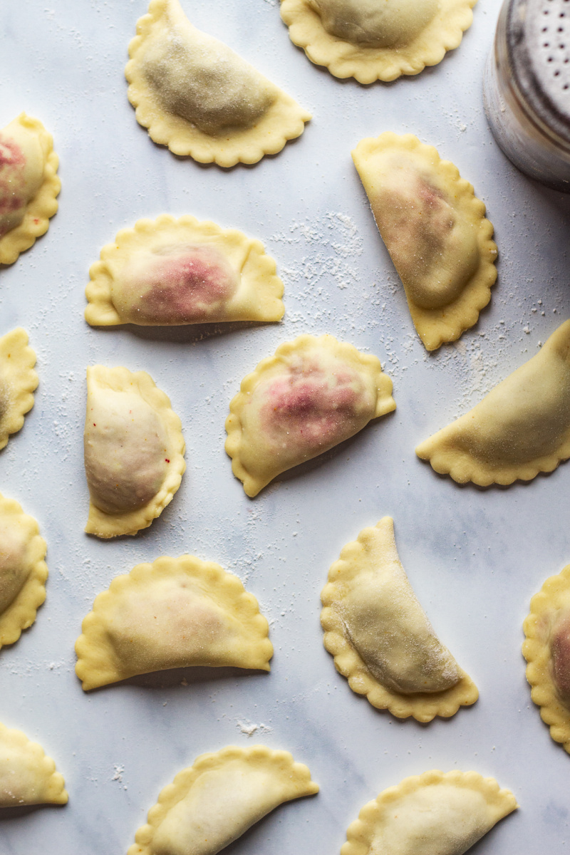 vegan beetroot ravioli made