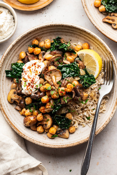 Aubergine with bulgur wheat and tahini - Lazy Cat Kitchen