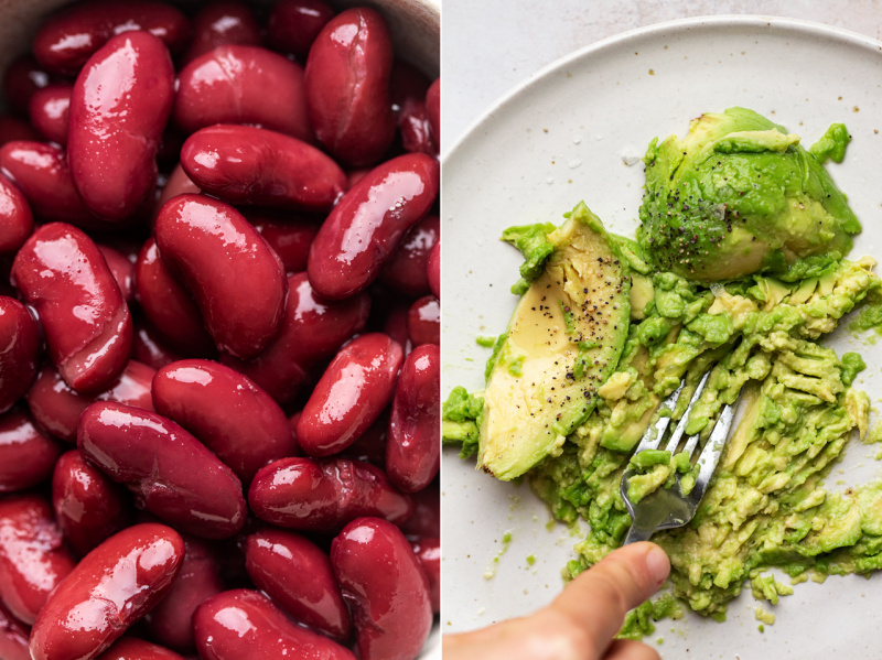 vegan fajita bowls beans avocado