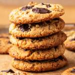 Vegan tahini cookies with chocolate and walnuts-image