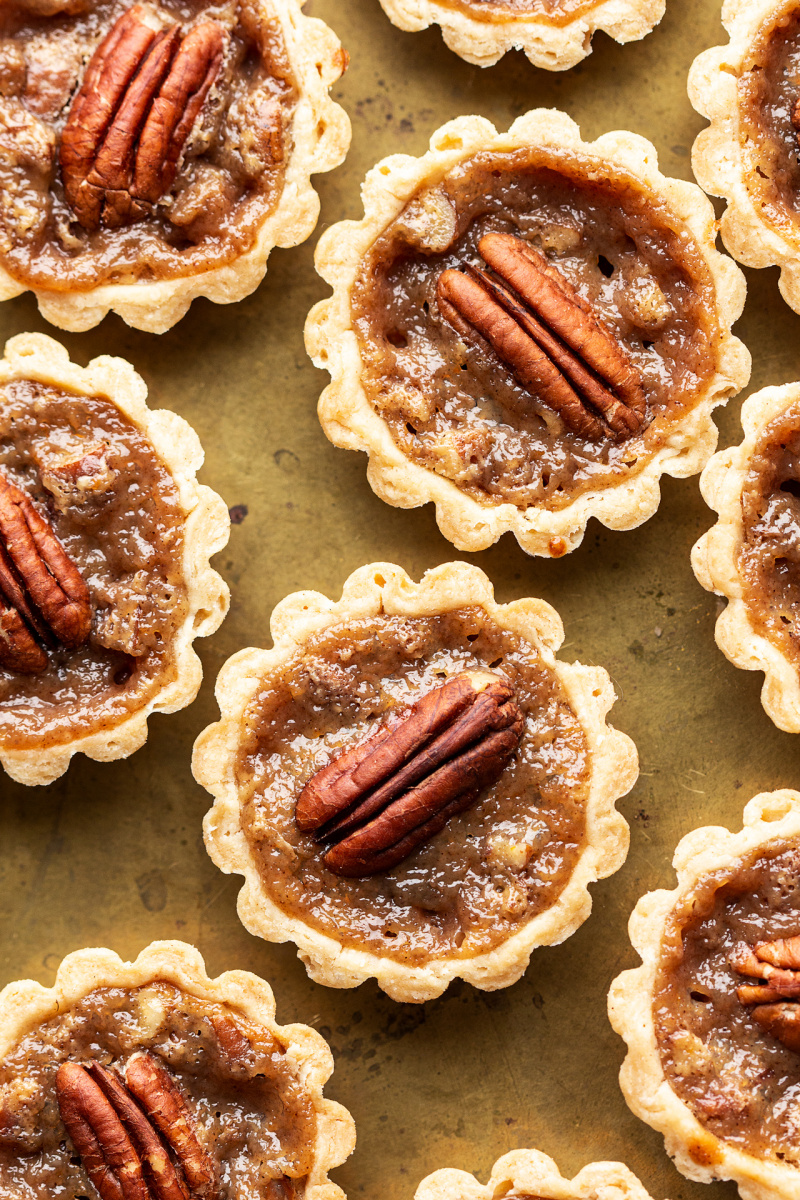 mini pecan pies close