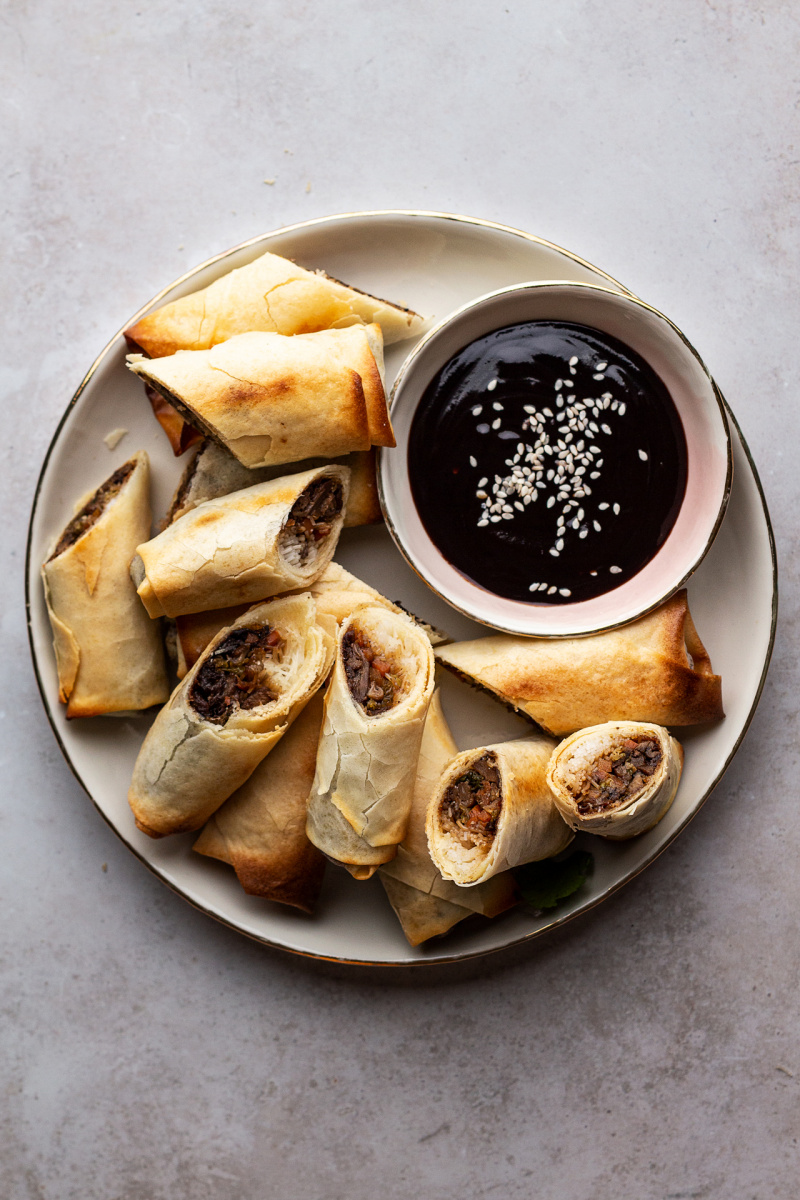 Baked vegan spring rolls - Lazy Cat Kitchen