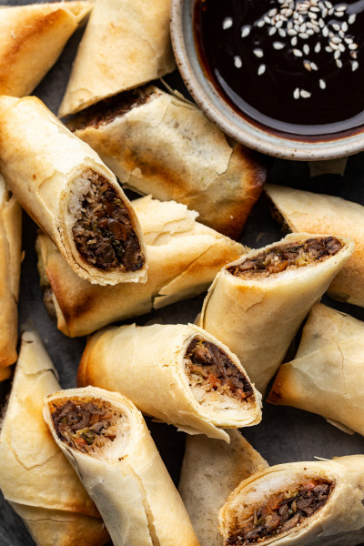 baked vegan spring rolls macro