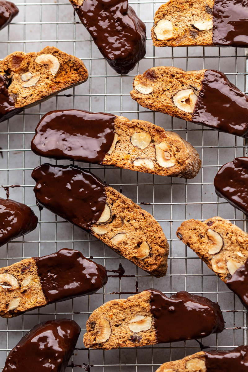 christmas vegan biscotti drying rack