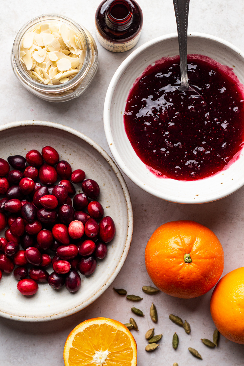 cranberry vegan frangipane tart ingredients