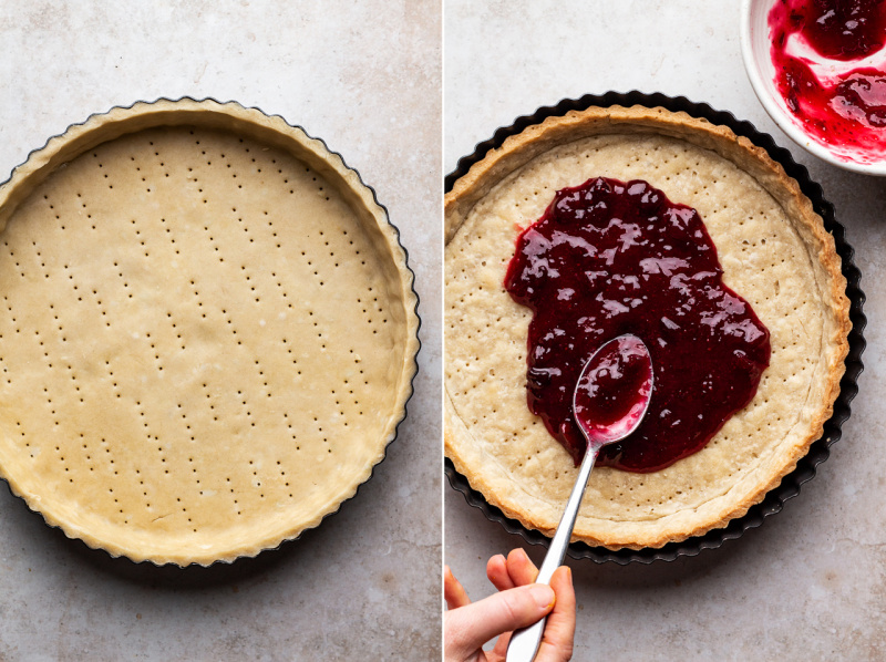 cranberry vegan frangipane tart making