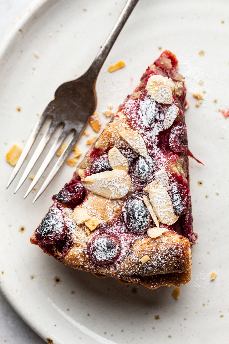 cranberry vegan frangipane tart portion