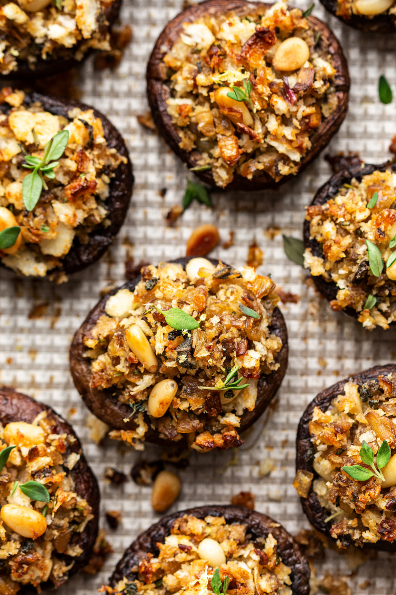 vegan stuffed mushrooms macro