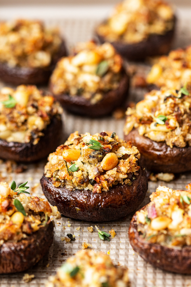 Vegan stuffed mushrooms - Lazy Cat Kitchen