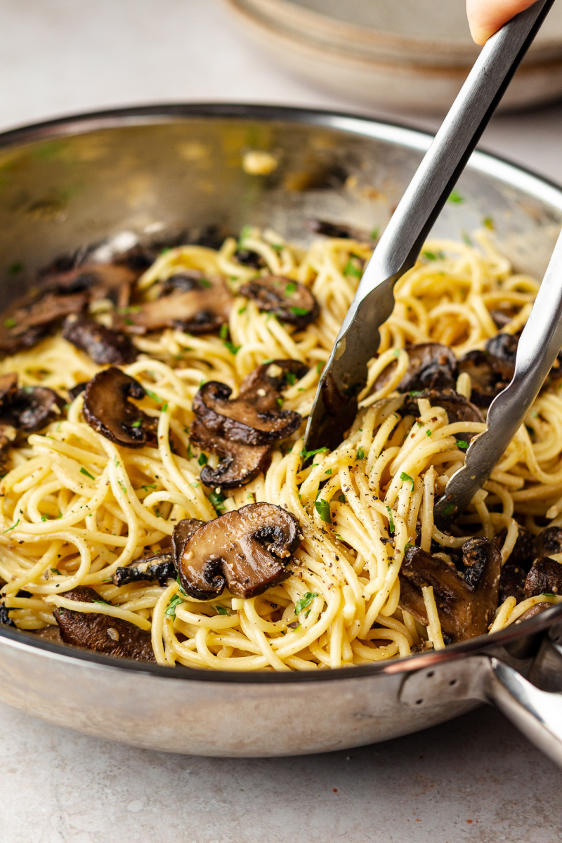 vegan miso mushroom pasta