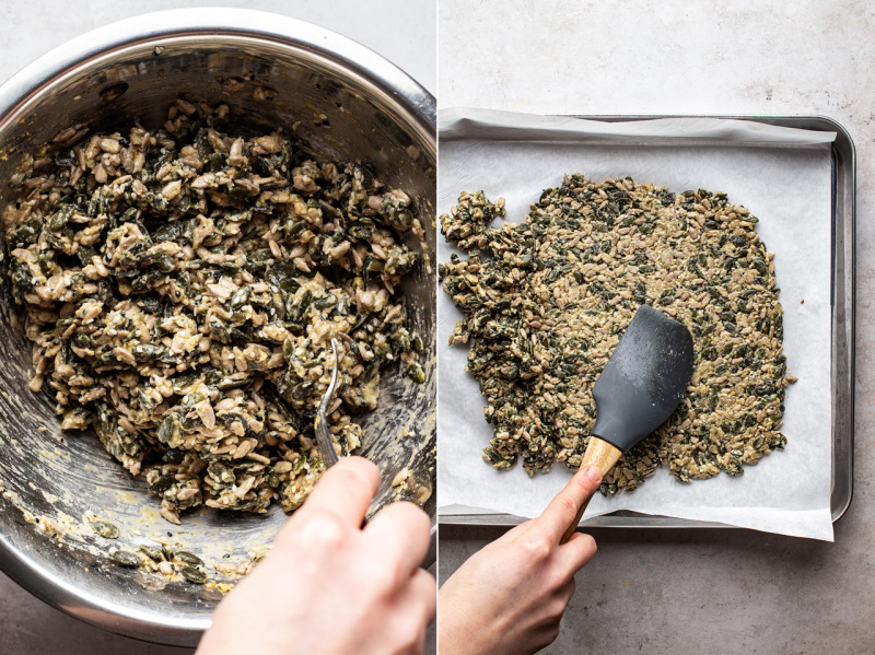 vegan multiseed crackers making