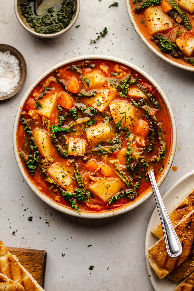 vegan vegetable soup bowl