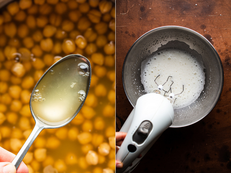 easy eggless brownies aquafaba before after