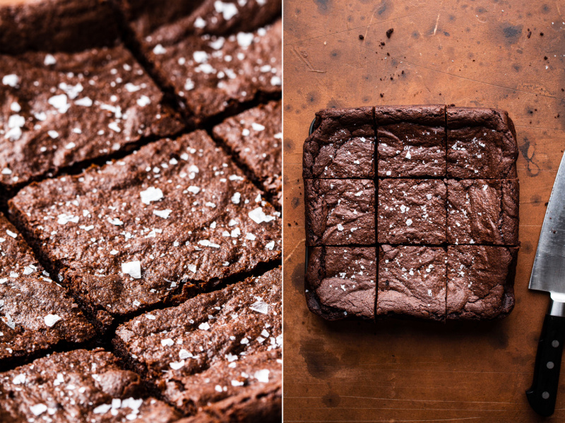 easy eggless brownies whole cut