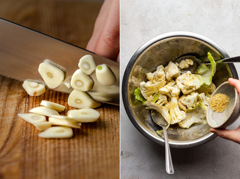 roasted leek cauliflower pasta garlic cauliflower