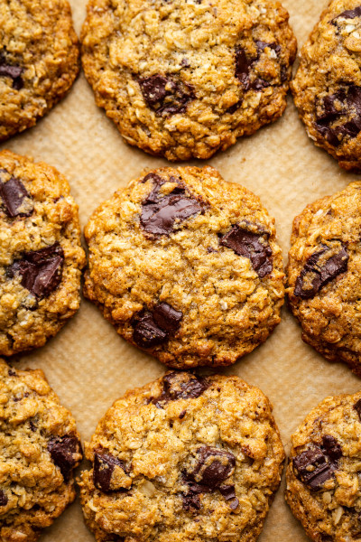 vegan oat cookies close