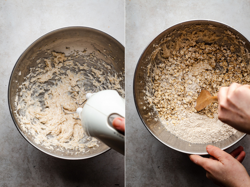 vegan oat cookies making