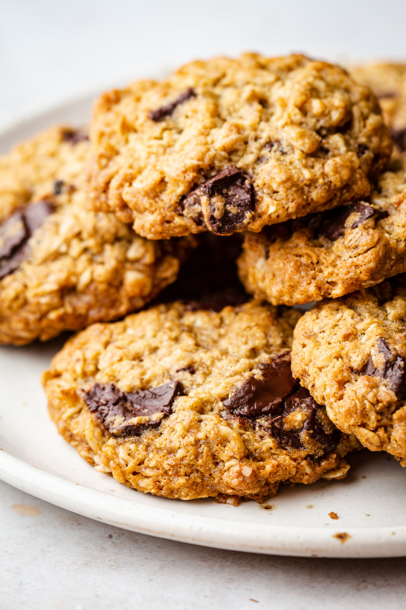 vegan oat cookies plate