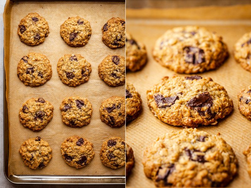 vegan oat cookies top down side