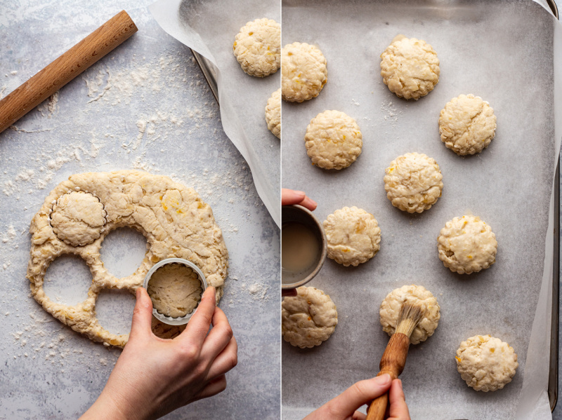 ginger vegan scones cutting