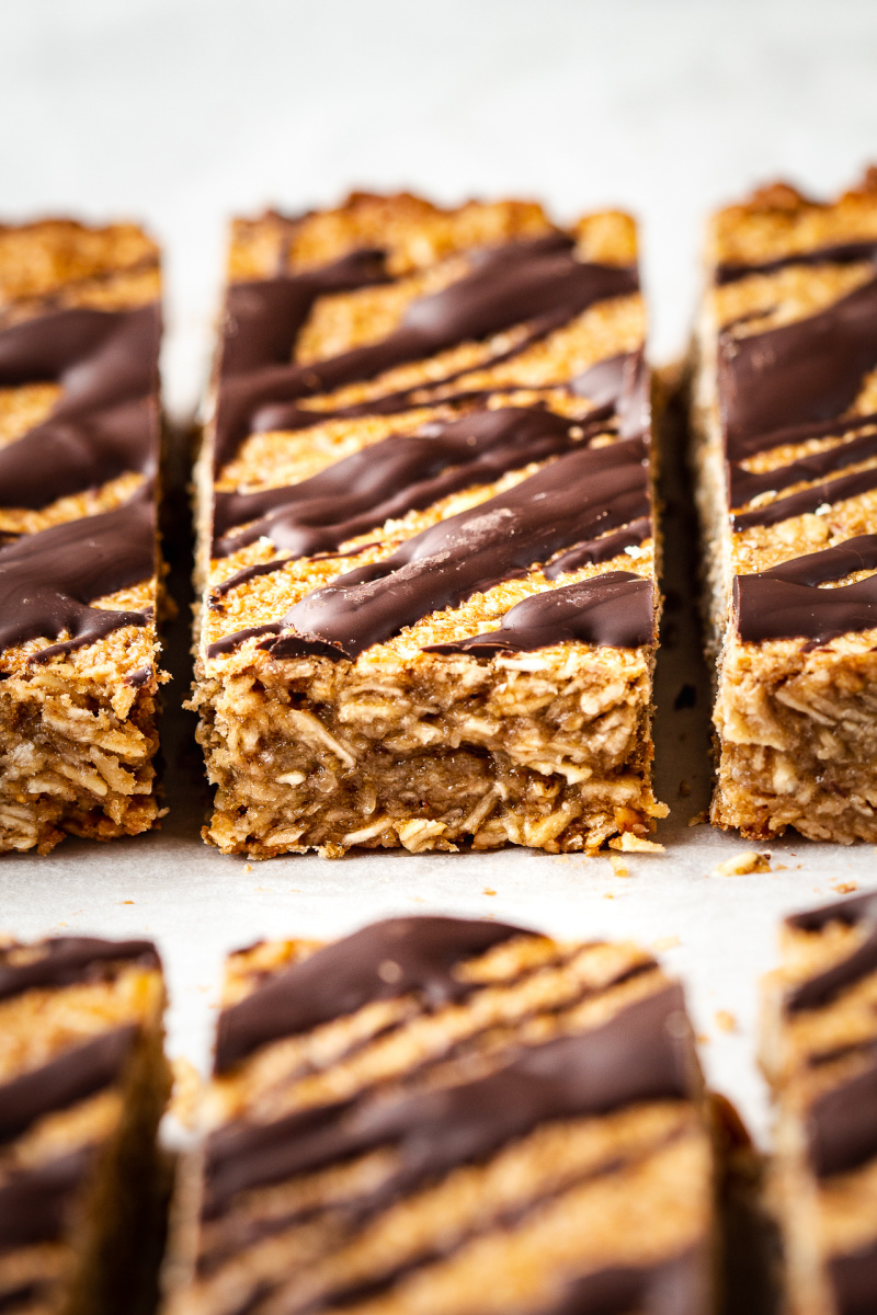 healthier vegan flapjacks cross section