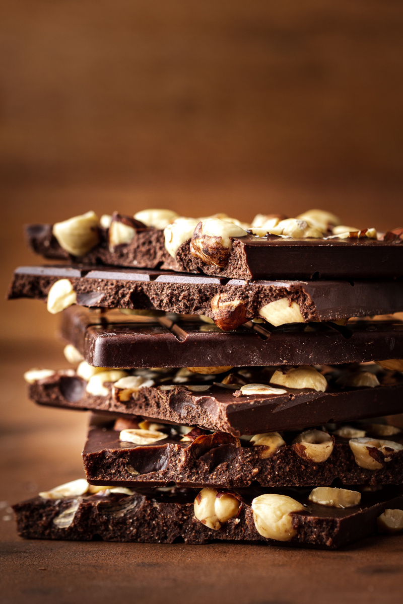 homemade vegan chocolate stack close up