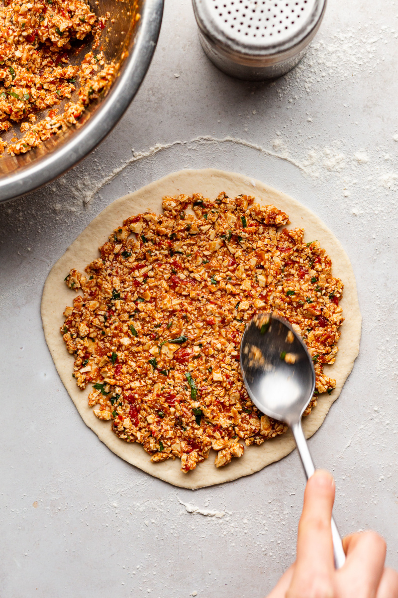 vegan turkish pizza making