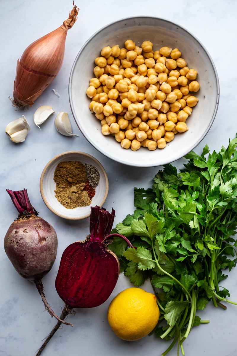 baked beet falafels ingredients