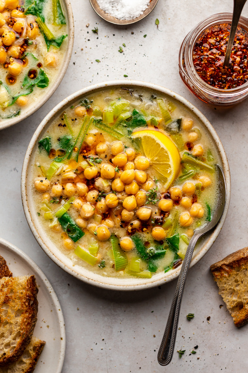 greek-inspired chickpea stew portion