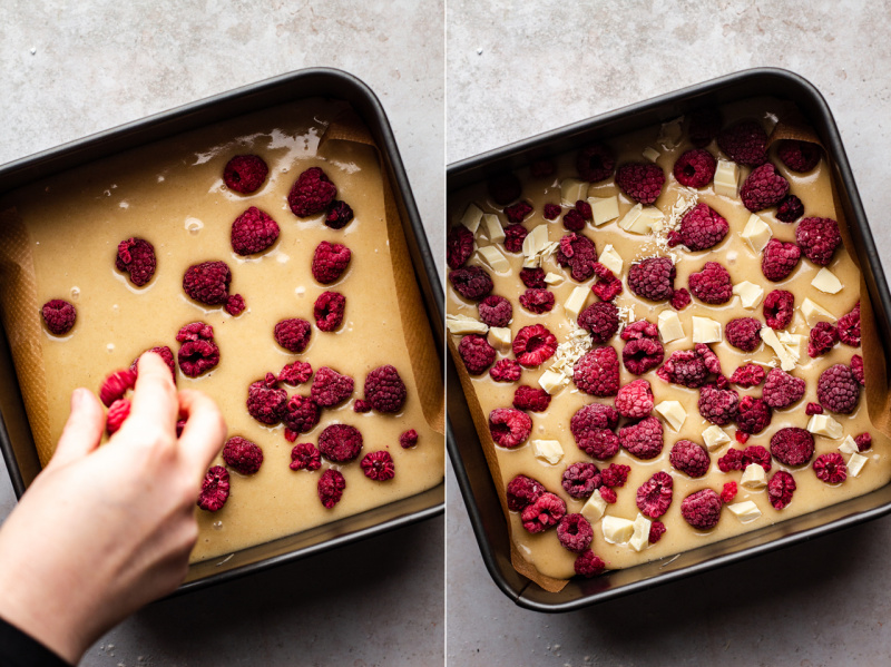 vegan blondies before baking