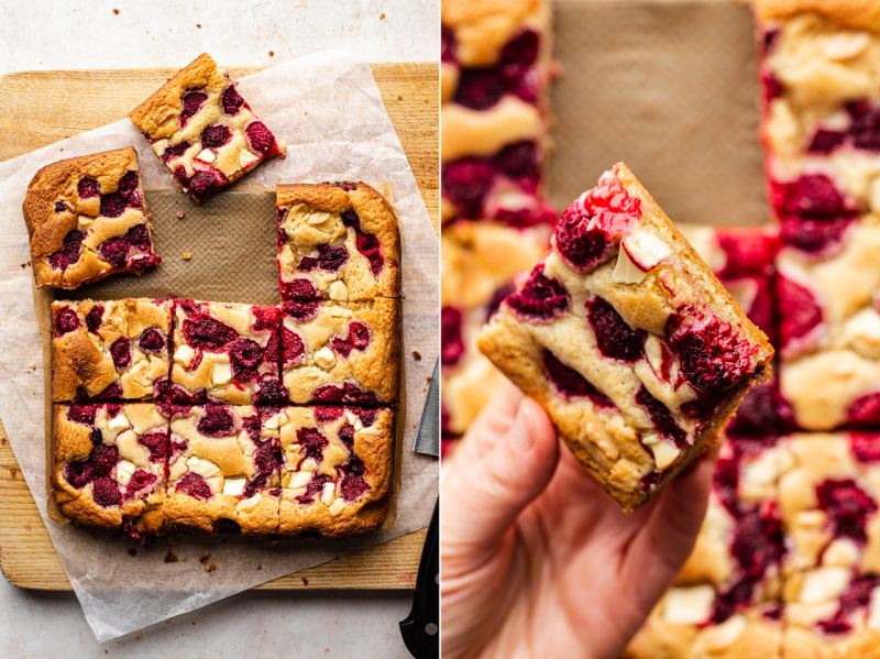 vegan blondies close up