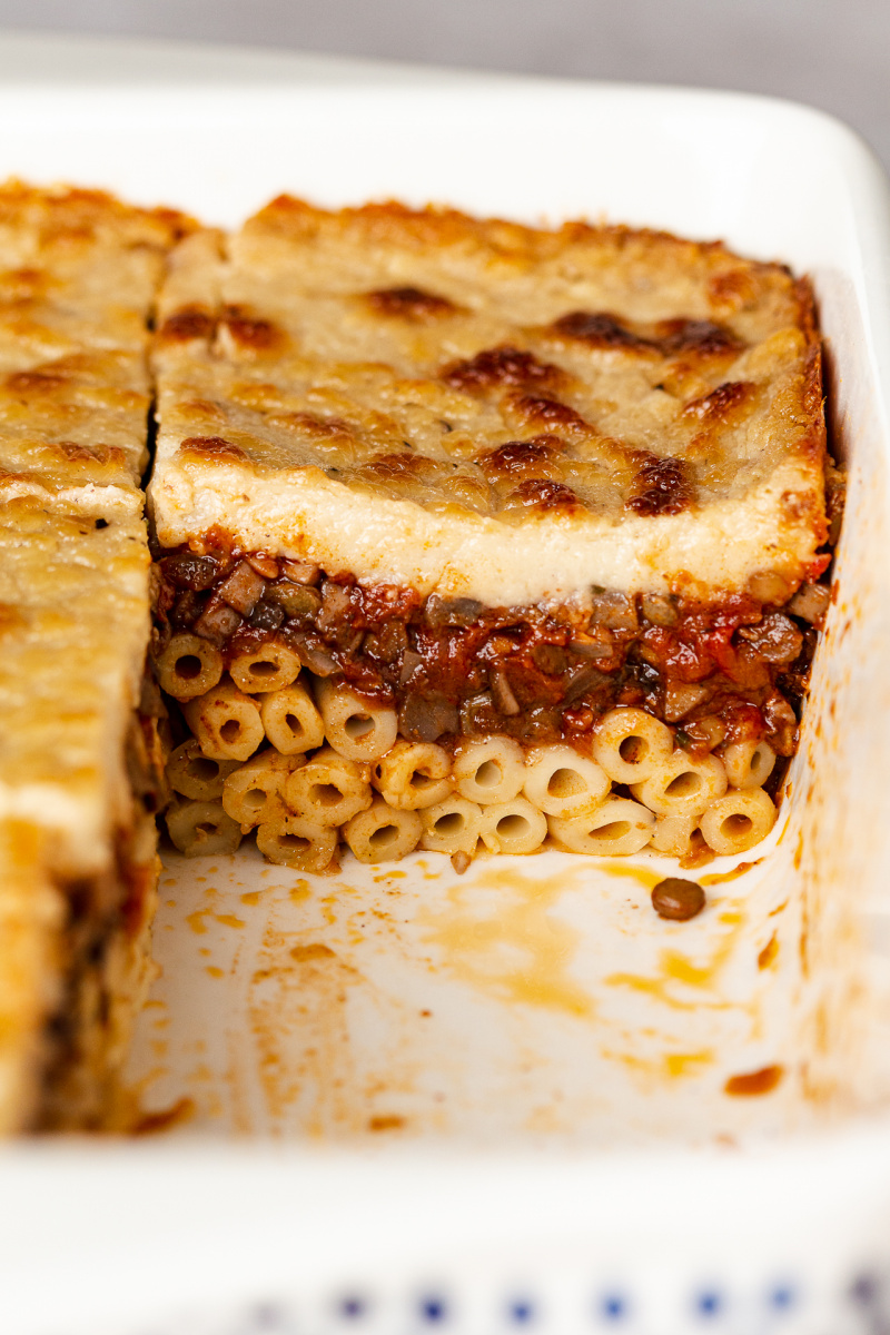 vegan pastitsio cross section