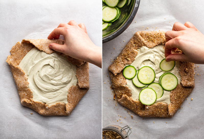 vegan zucchini galette filling