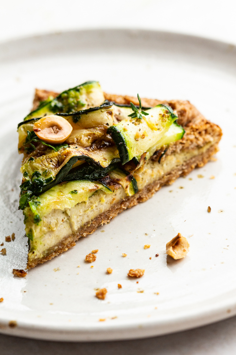 vegan zucchini galette portion