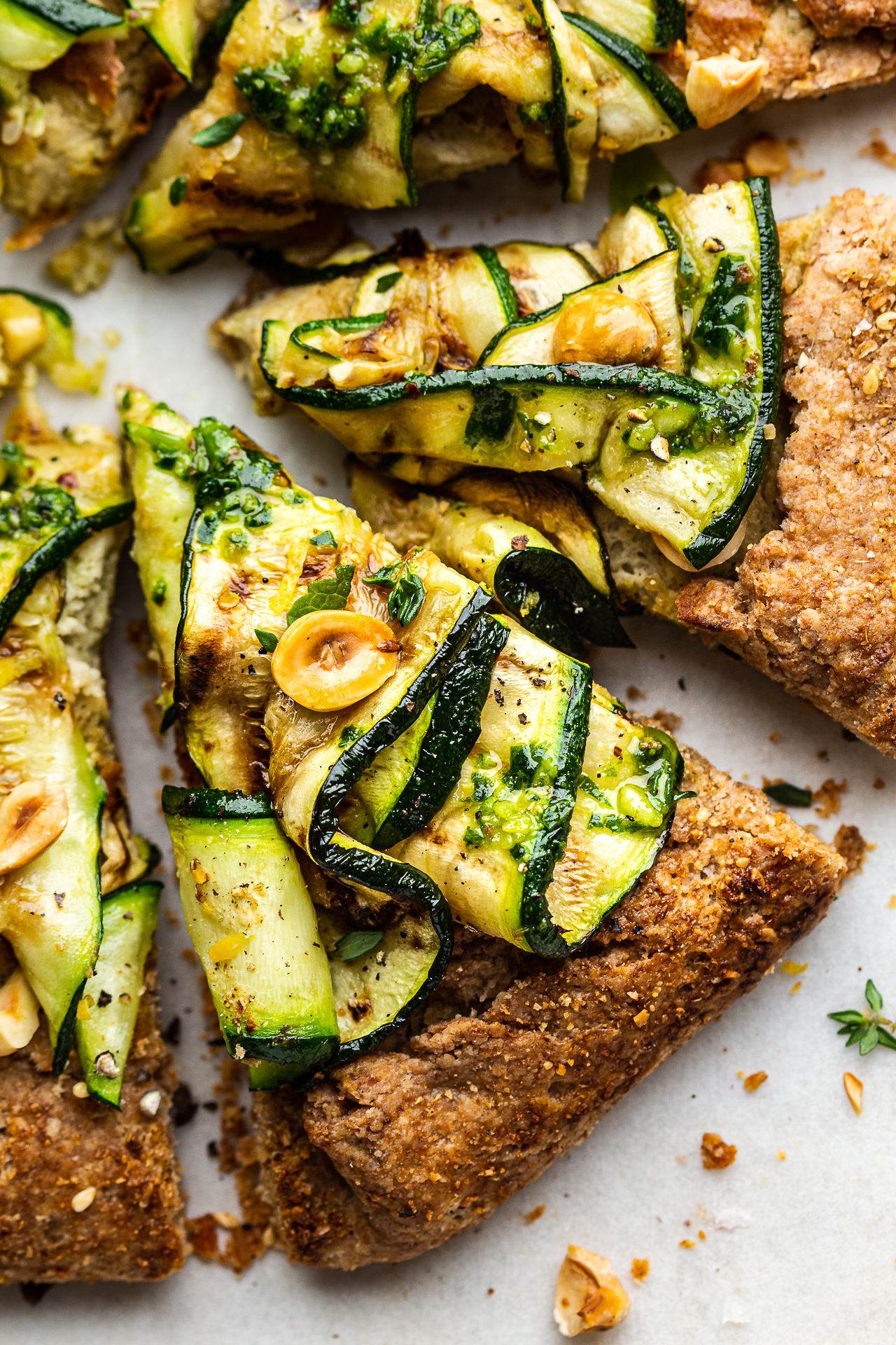 vegan zucchini galette slice