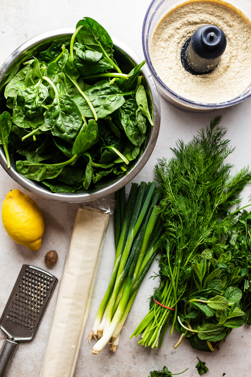 easy vegan spanakopita ingredients