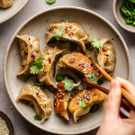Edamame potstickers with wasabi-image