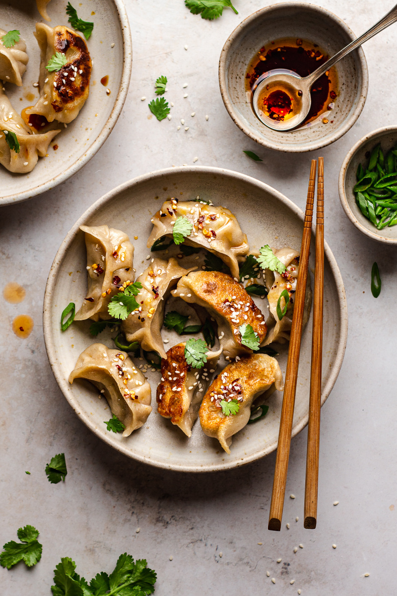 Edamame potstickers with wasabi - Lazy Cat Kitchen