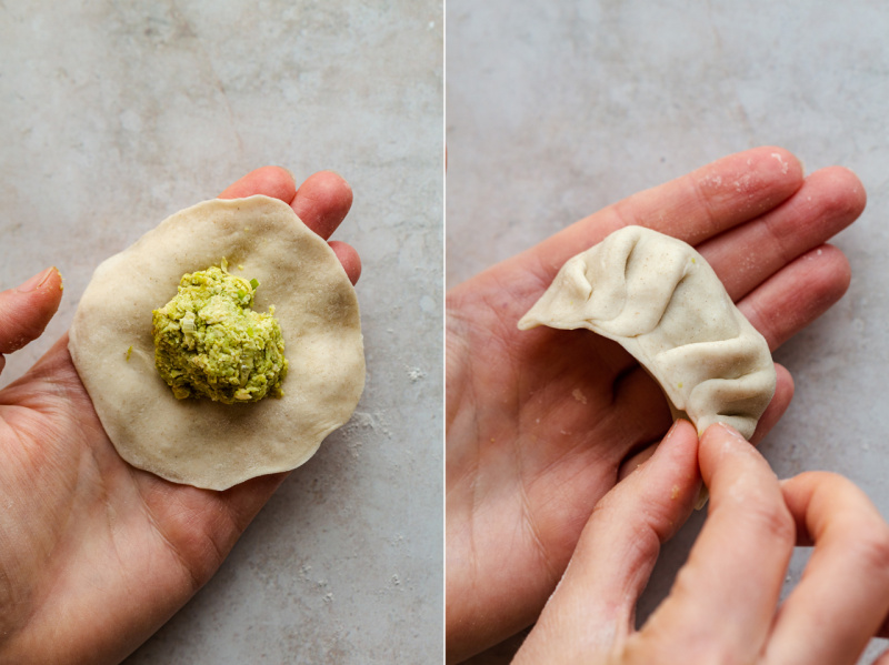 edamame potstickers pleating