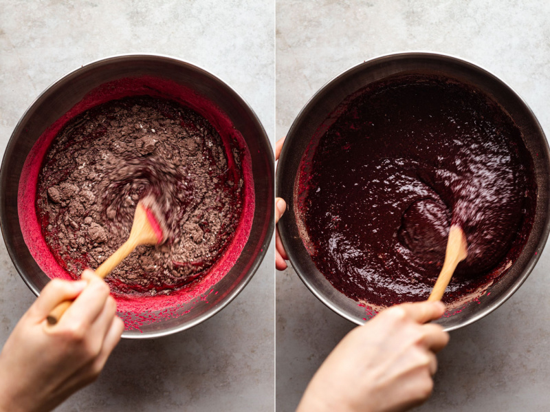 vegan beetroot cake batter