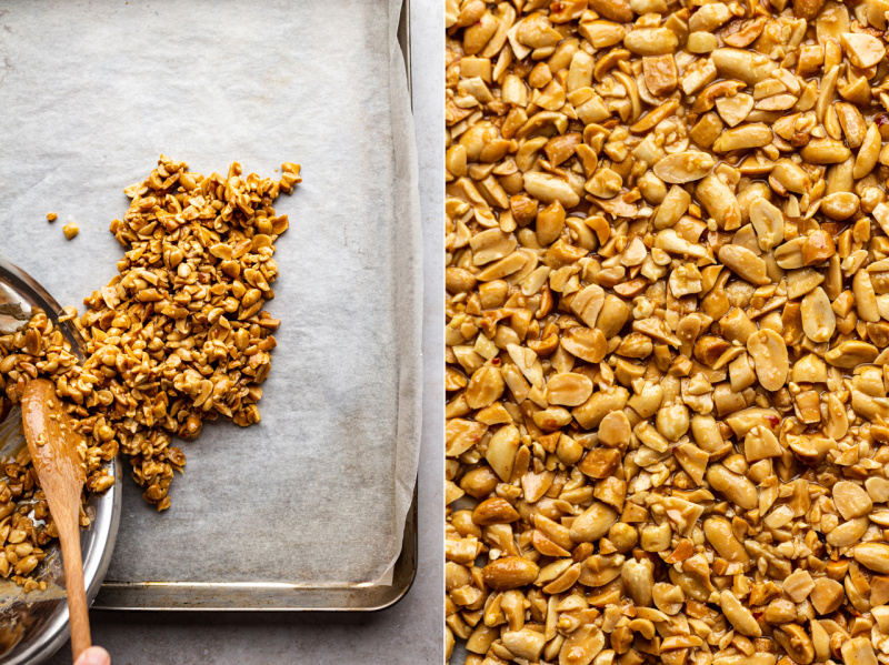 vegan peanut brittle forming